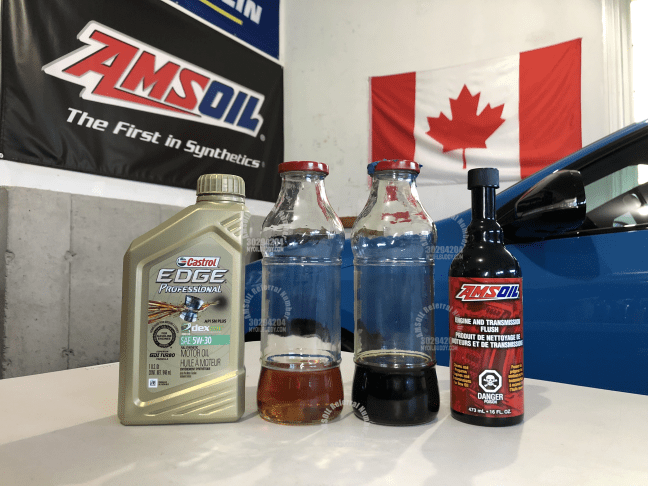 AMSOIL ENGINE FLUSH BEFORE AND AFTER TEST PICTURES